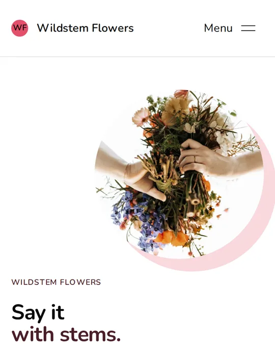 The Bloom website design on a phone