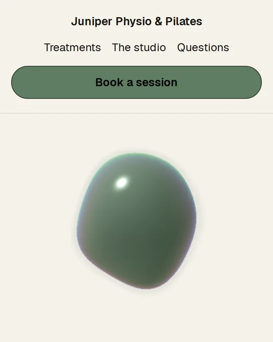 The Linen website design on a phone