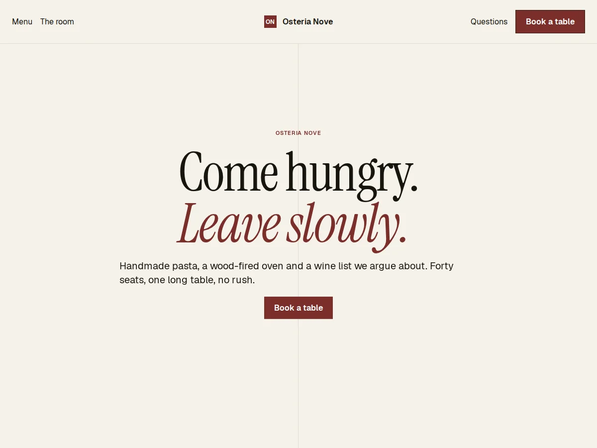 Table website design
